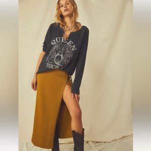 Free People Bronze wrap skirt